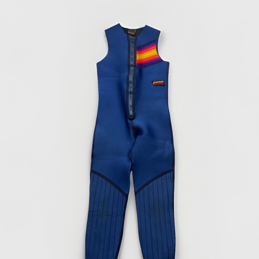 Vintage Bare Sleeveless Wetsuit Size M Black / Blue Full Length Front Zip Retro